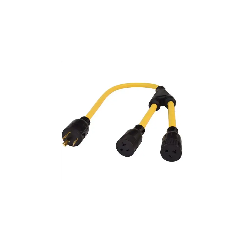 Mighty Cord 3 Prong To Two 15-20 Amp Female Generator Y Adapter - VALA10-G3020Y